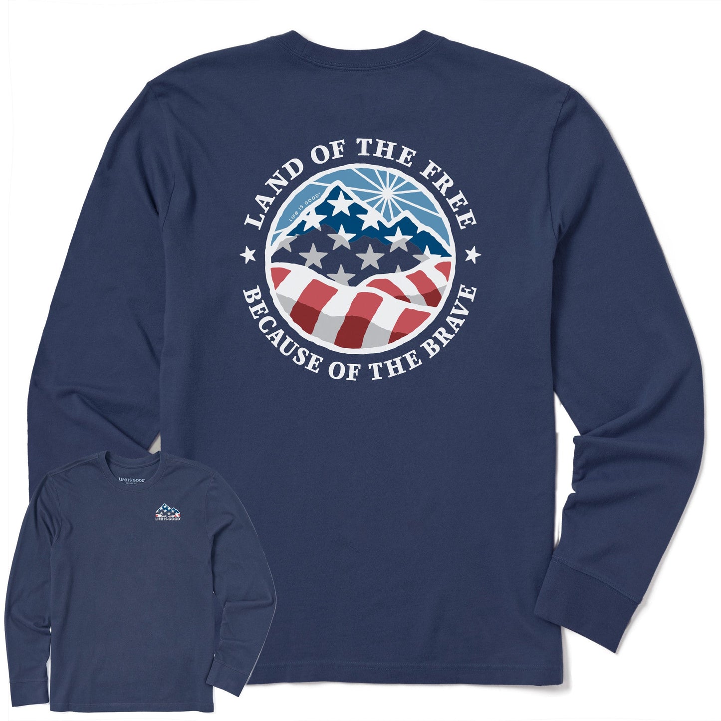 Men's Land of the Free Americana Coin Long Sleeve Crusher Tee