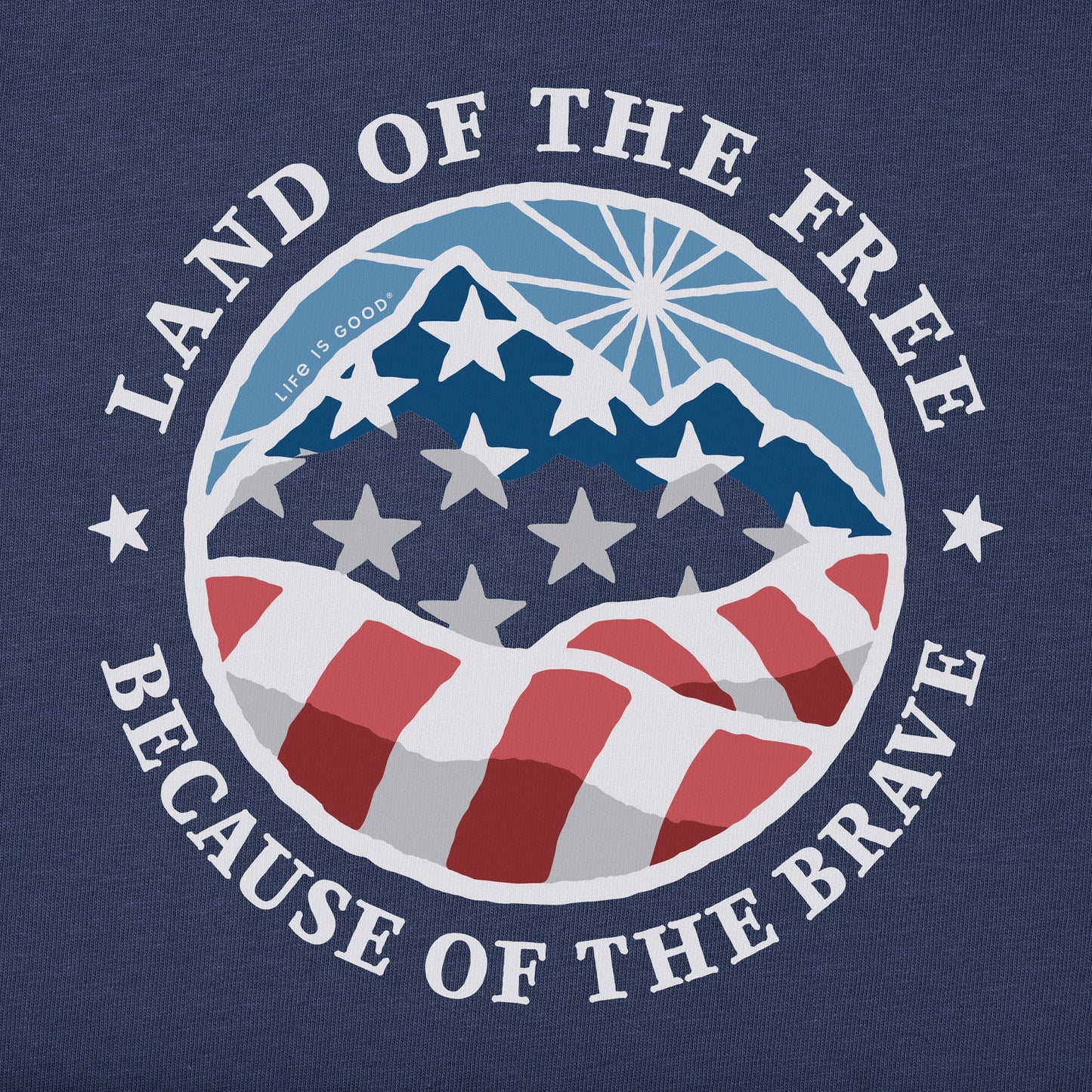 Men's Land of the Free Americana Coin Long Sleeve Crusher Tee