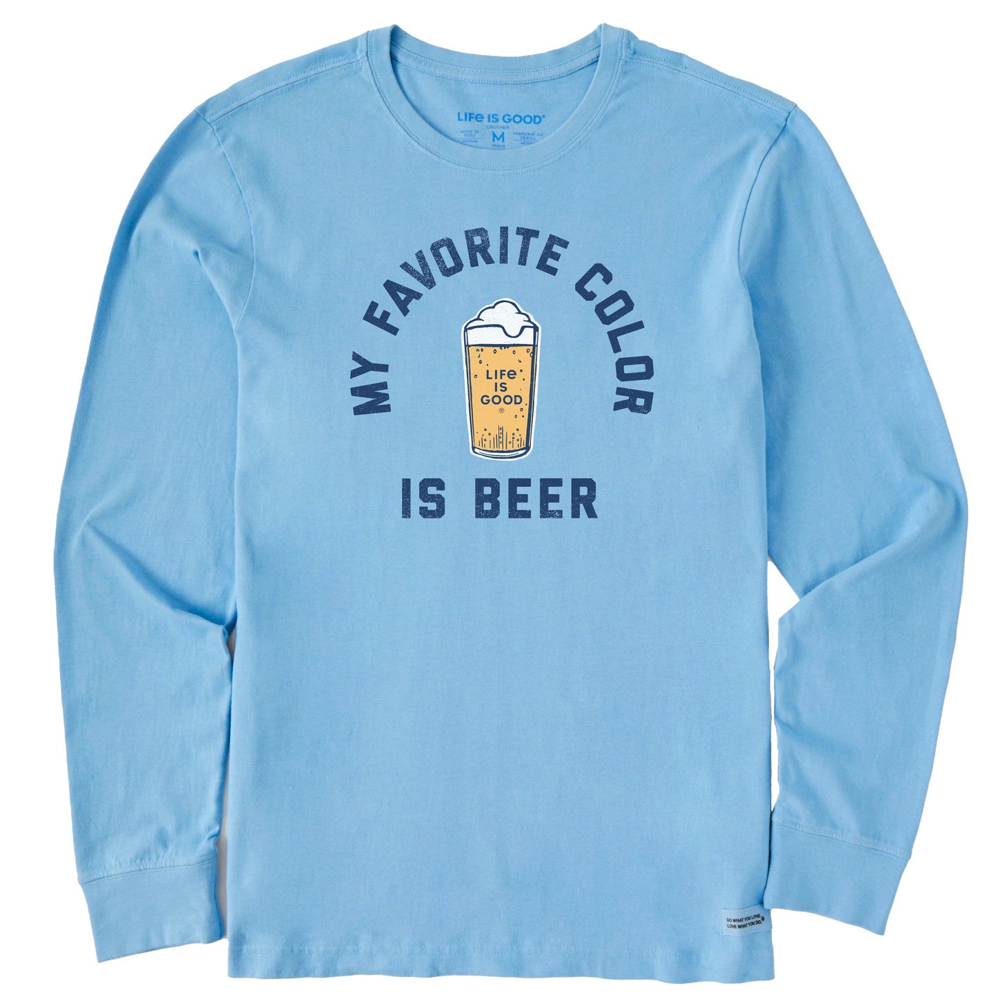 Men's My Favorite Color is Beer Long Sleeve Crusher Tee