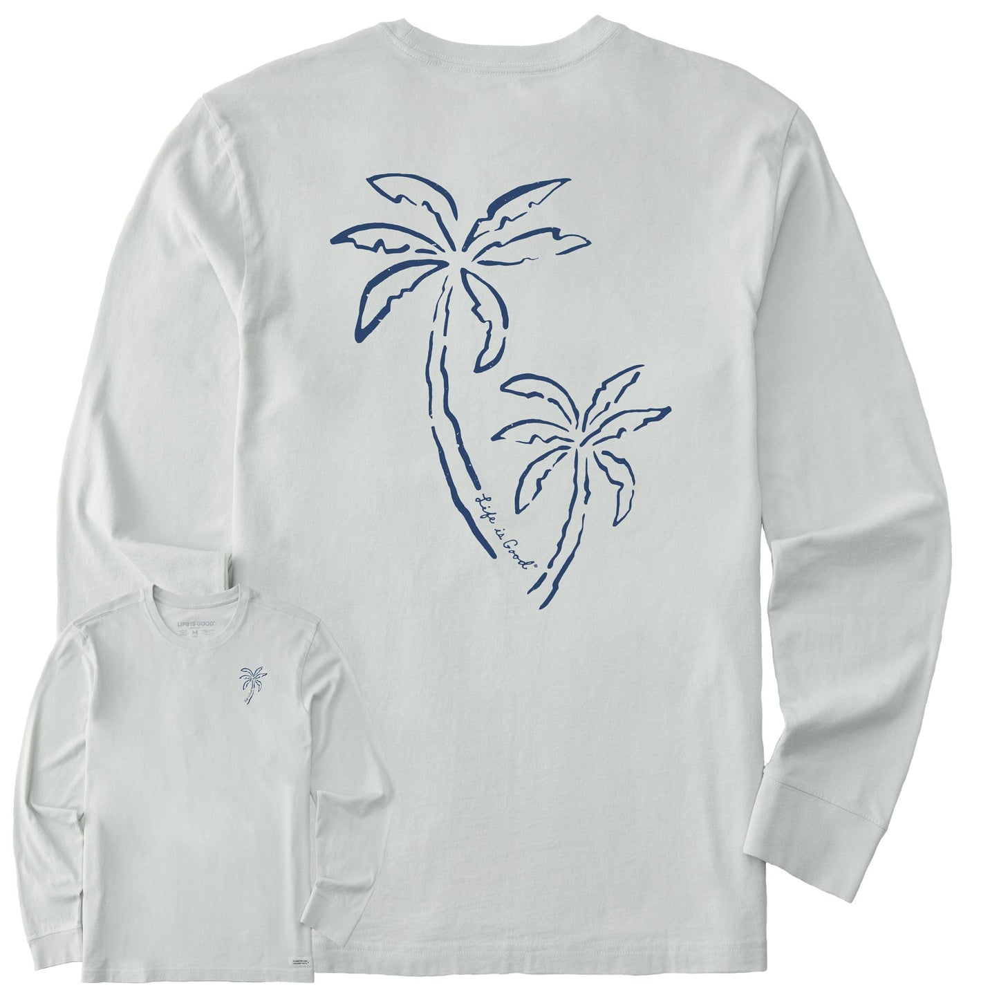 Men's Two Simple Palms Long Sleeve Crusher Tee