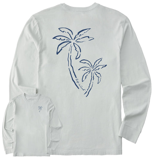 Men's Two Simple Palms Long Sleeve Crusher Tee