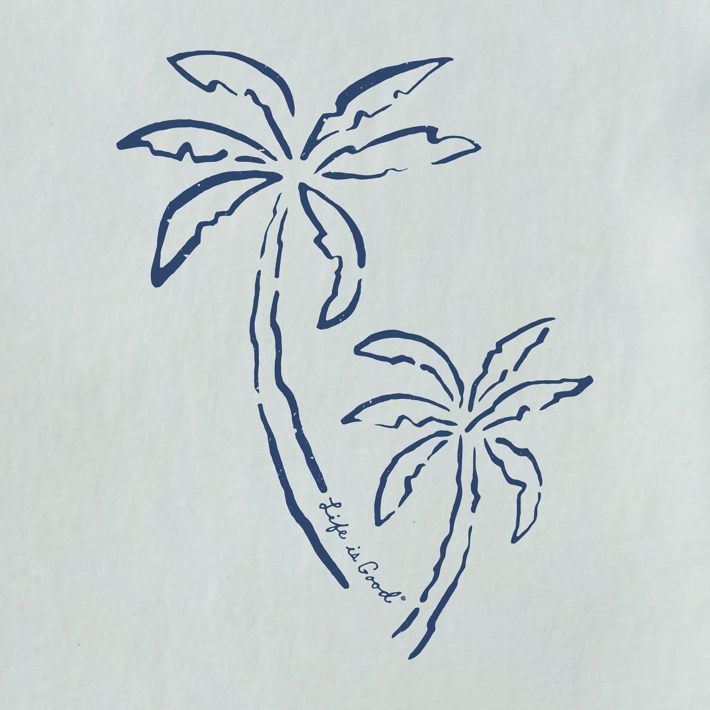 Men's Two Simple Palms Long Sleeve Crusher Tee