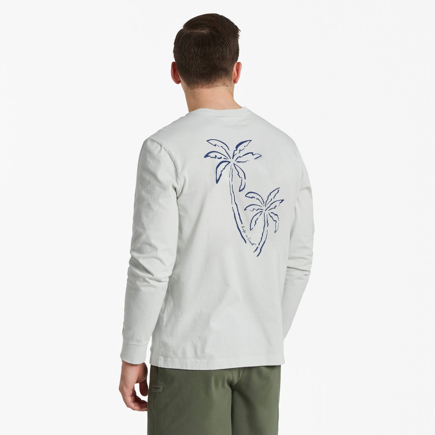 Men's Two Simple Palms Long Sleeve Crusher Tee