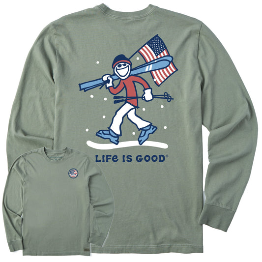Men's Jake Ski USA Long Sleeve Crusher Tee