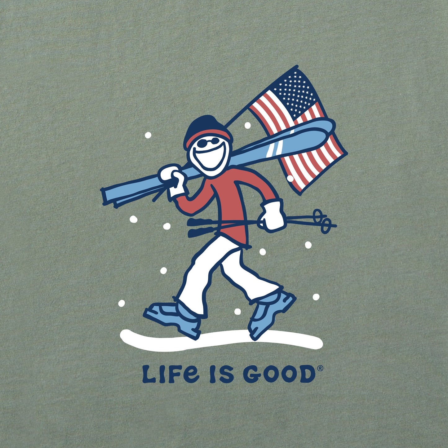 Men's Jake Ski USA Long Sleeve Crusher Tee