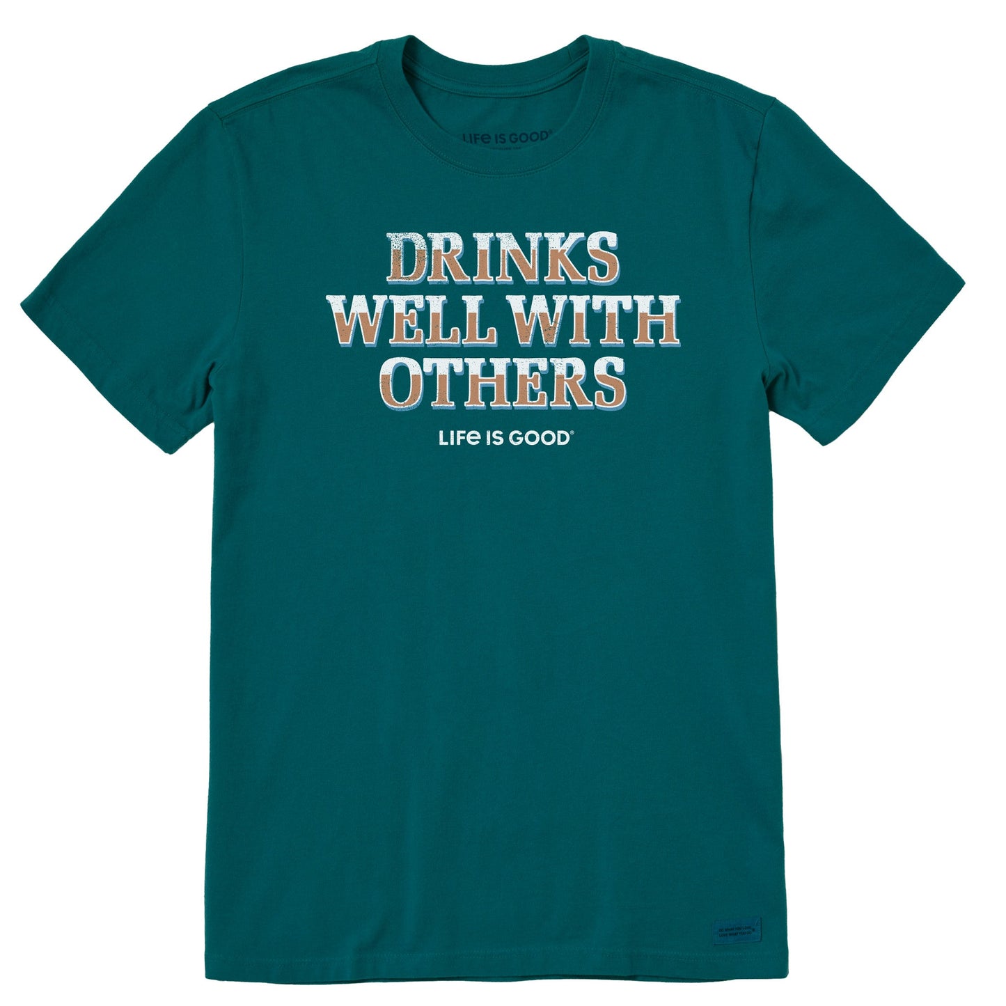 Men's Drinks Well With Others Pub Script Short Sleeve Crusher Tee