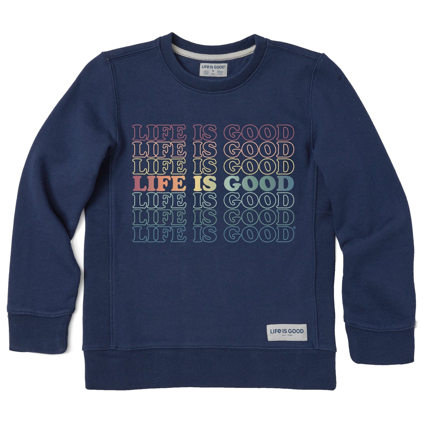 Kids LIG Stack Rainbow Simply True Fleece Crew