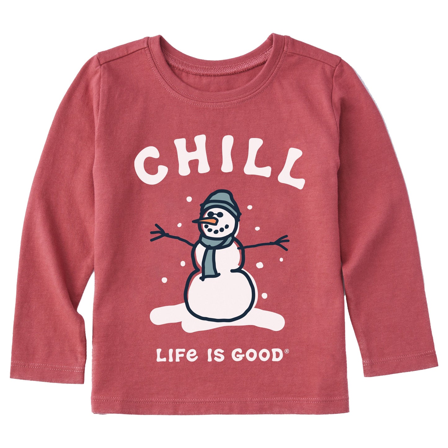 Toddler Chill Snowman Long Sleeve Crusher Tee