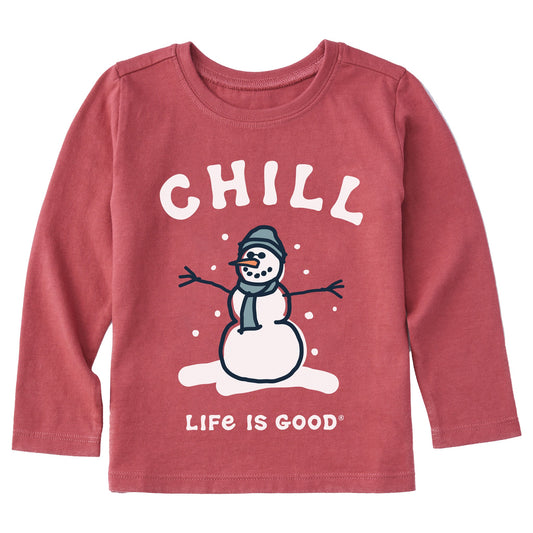 Toddler Chill Snowman Long Sleeve Crusher Tee