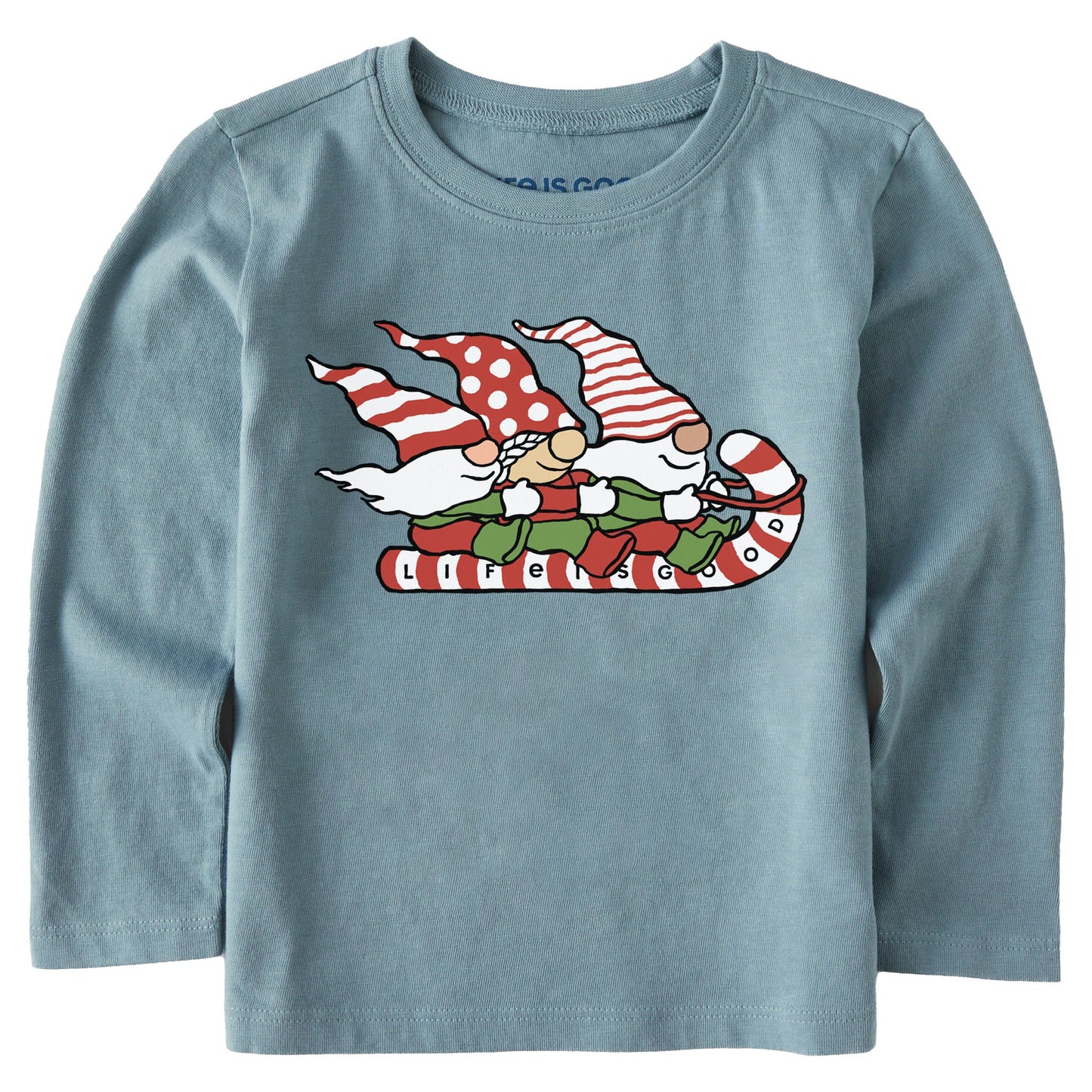 Toddler Gnome Toboggan Ride Long Sleeve Crusher Tee