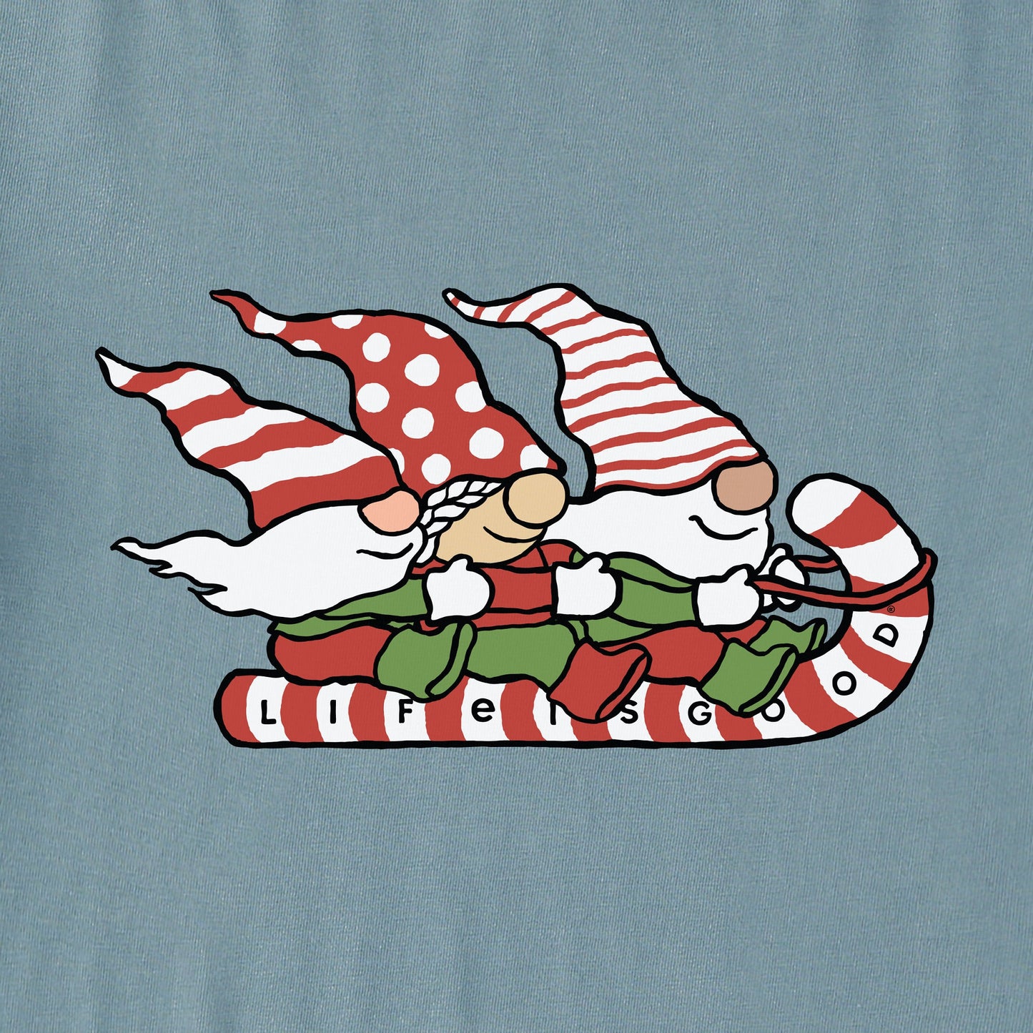 Toddler Gnome Toboggan Ride Long Sleeve Crusher Tee
