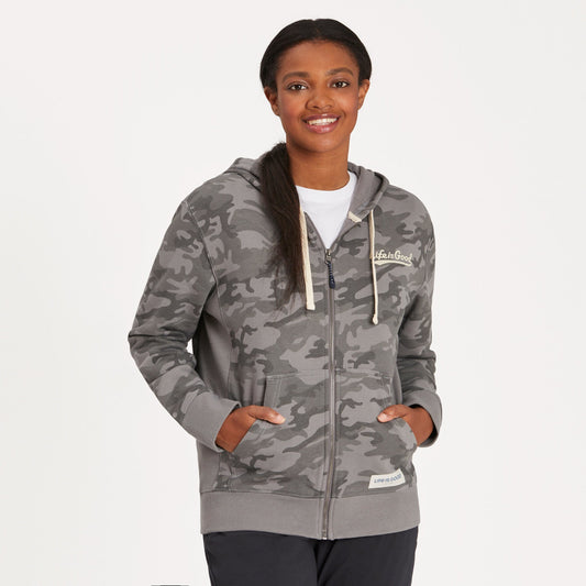 Women's LIG Ballyard Distress Simply True Fleece Zip Hoodie