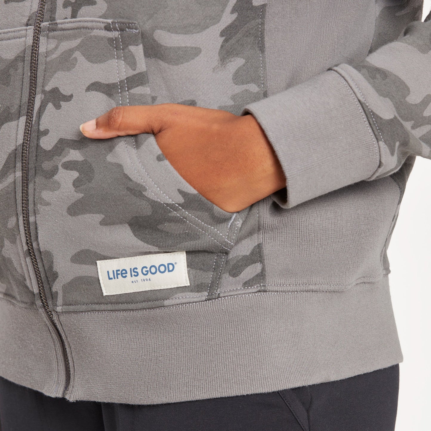 Women's LIG Ballyard Distress Simply True Fleece Zip Hoodie