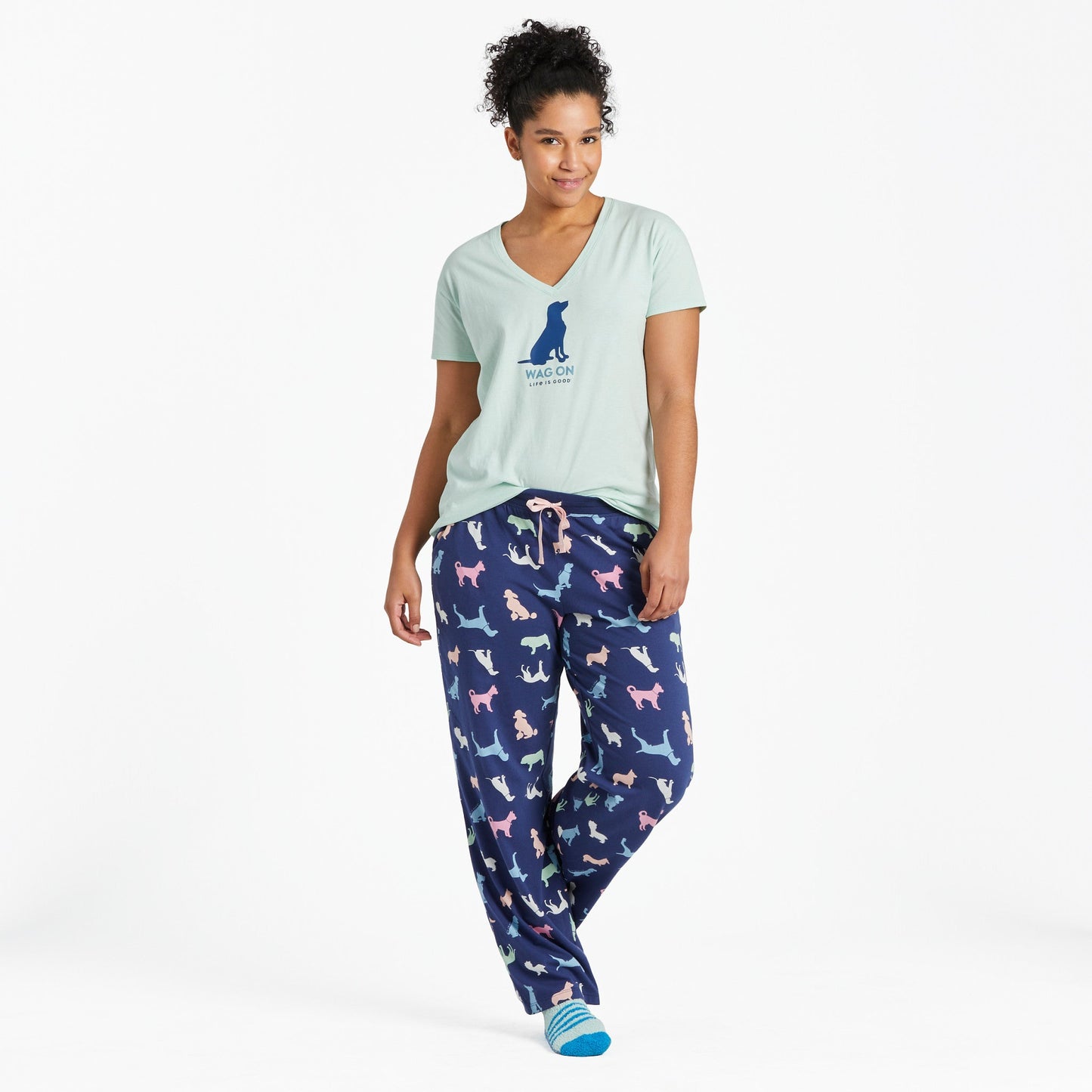 Women's Colorful Dogs Pattern Snuggle Up Sleep Pant