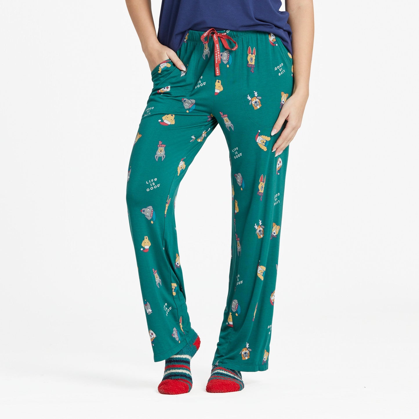 Women's Holiday Pup Pattern Lightweight Sleep Pant