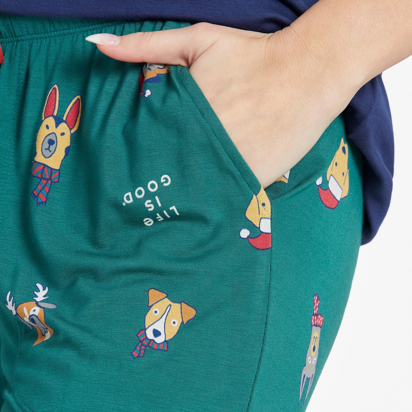 Women's Holiday Pup Pattern Lightweight Sleep Pant