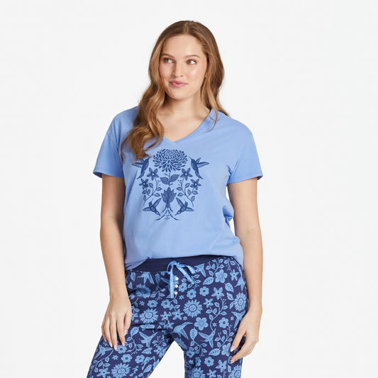 Women's Hummingbirds Mirror Snuggle Up Relaxed Sleep Vee