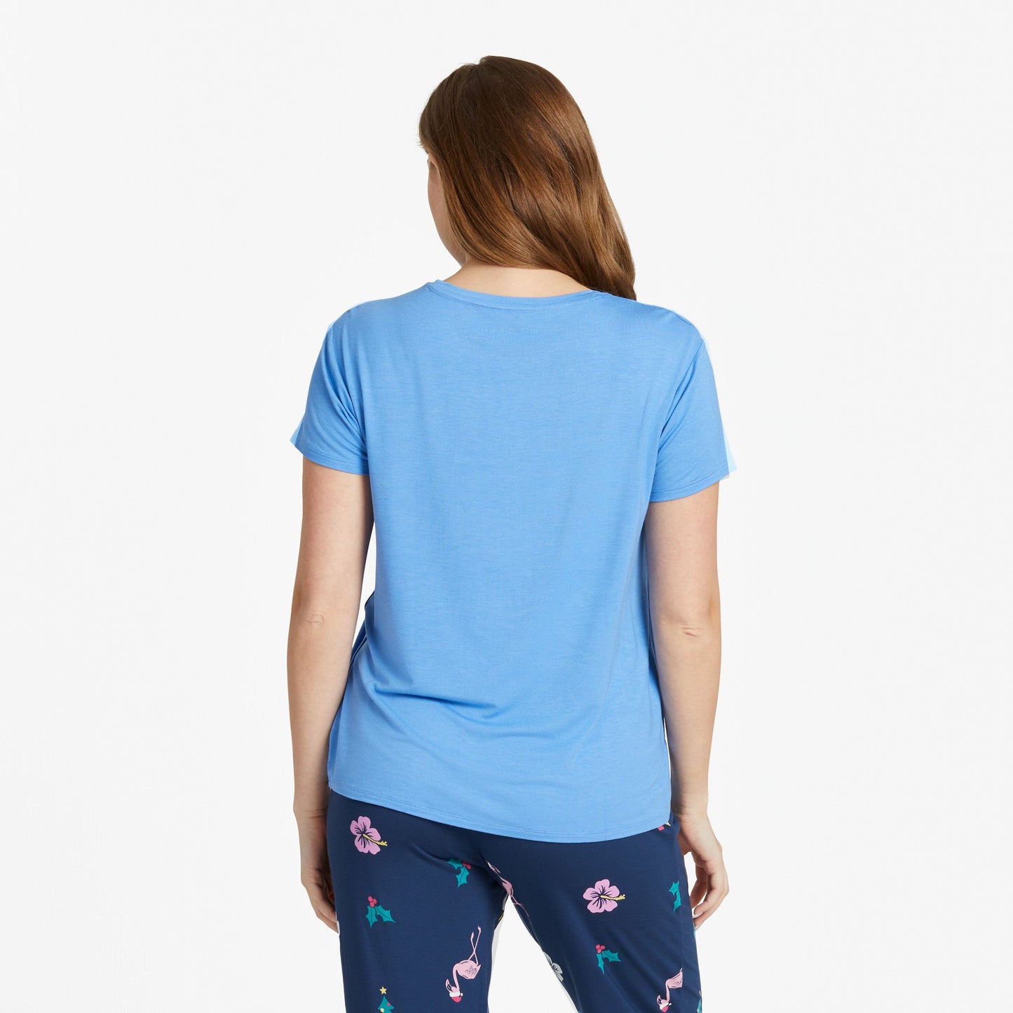 Women's Holiday Flamingo Mirror Lightweight Sleep Tee