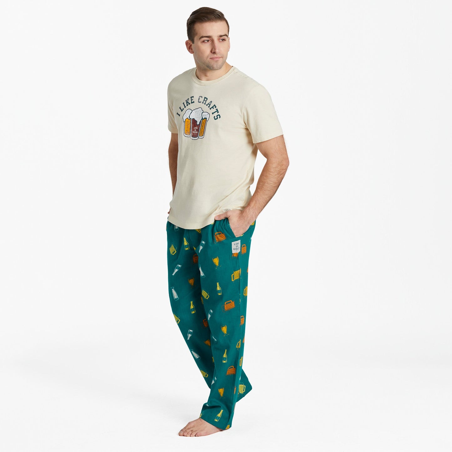 Men's Craft Beer Pattern Classic Sleep Pant