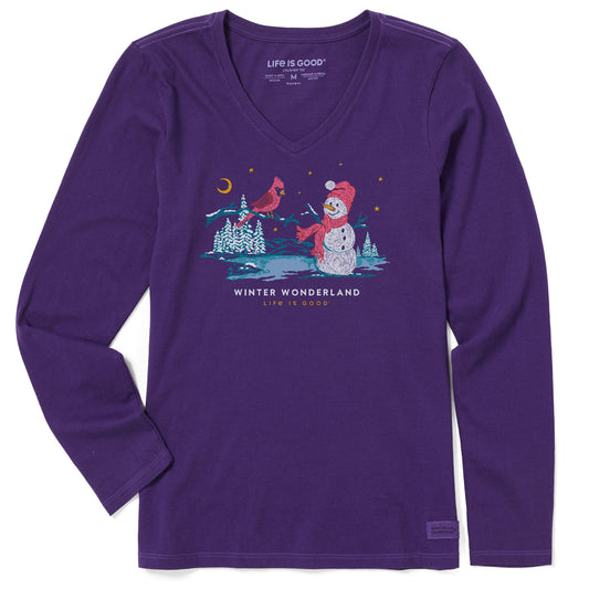 Women's Winter Wonderland Long Sleeve Crusher Vee