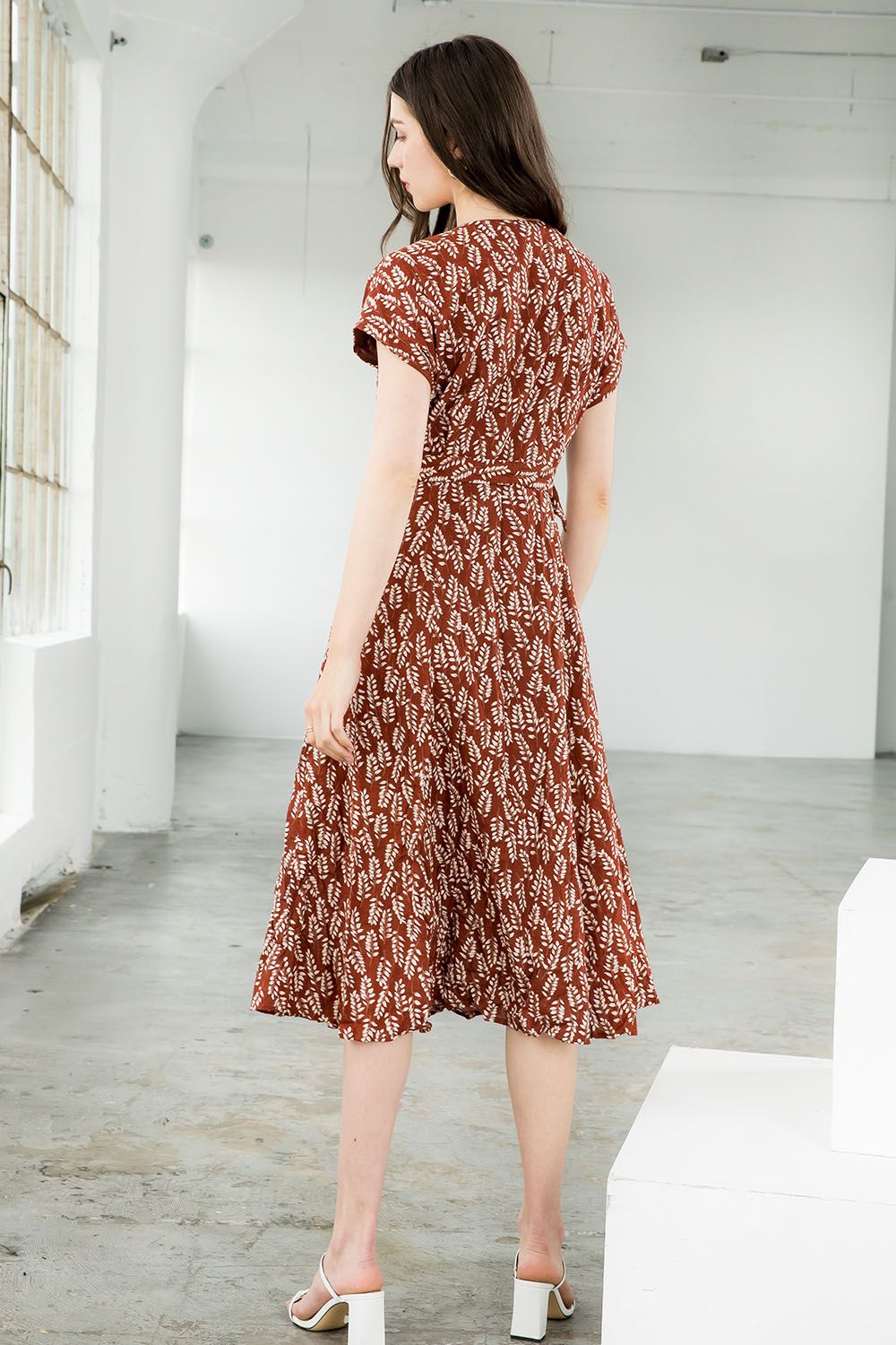 Short Sleeve Button Down Midi Dress