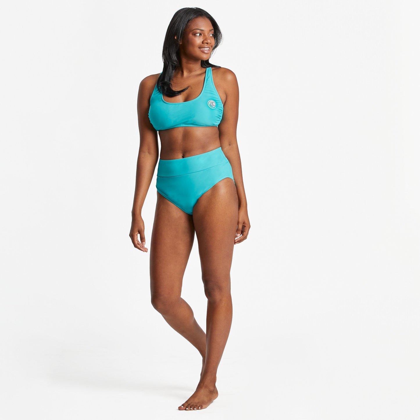 Women's Tie Dye Coin Scoop Bikini Swimsuit Top