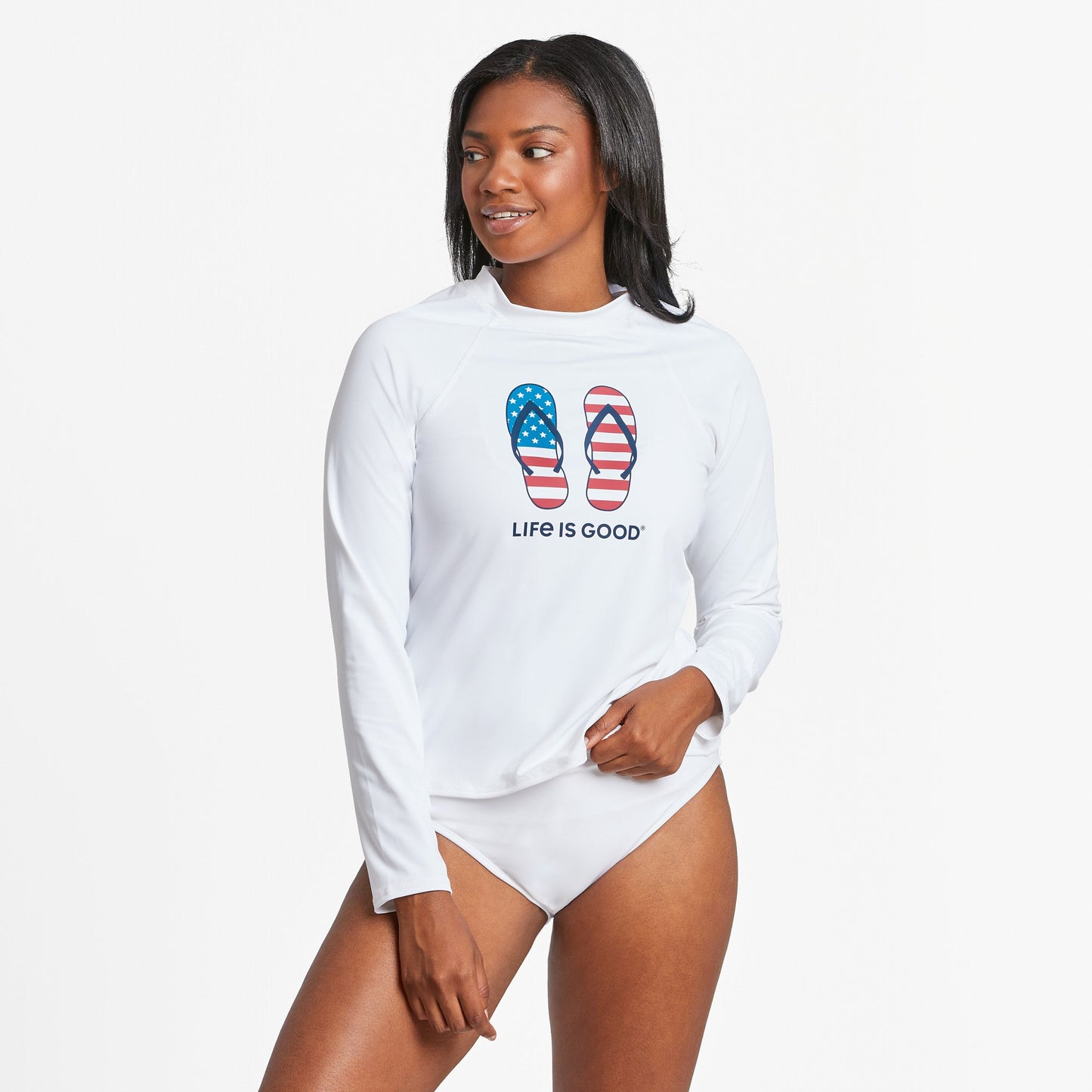 Women's Americana Flip Flops Long Sleeve Rashguard