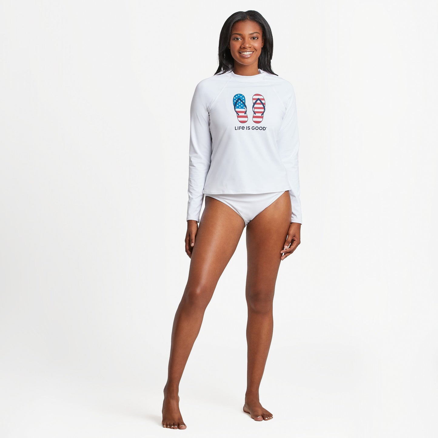 Women's Americana Flip Flops Long Sleeve Rashguard