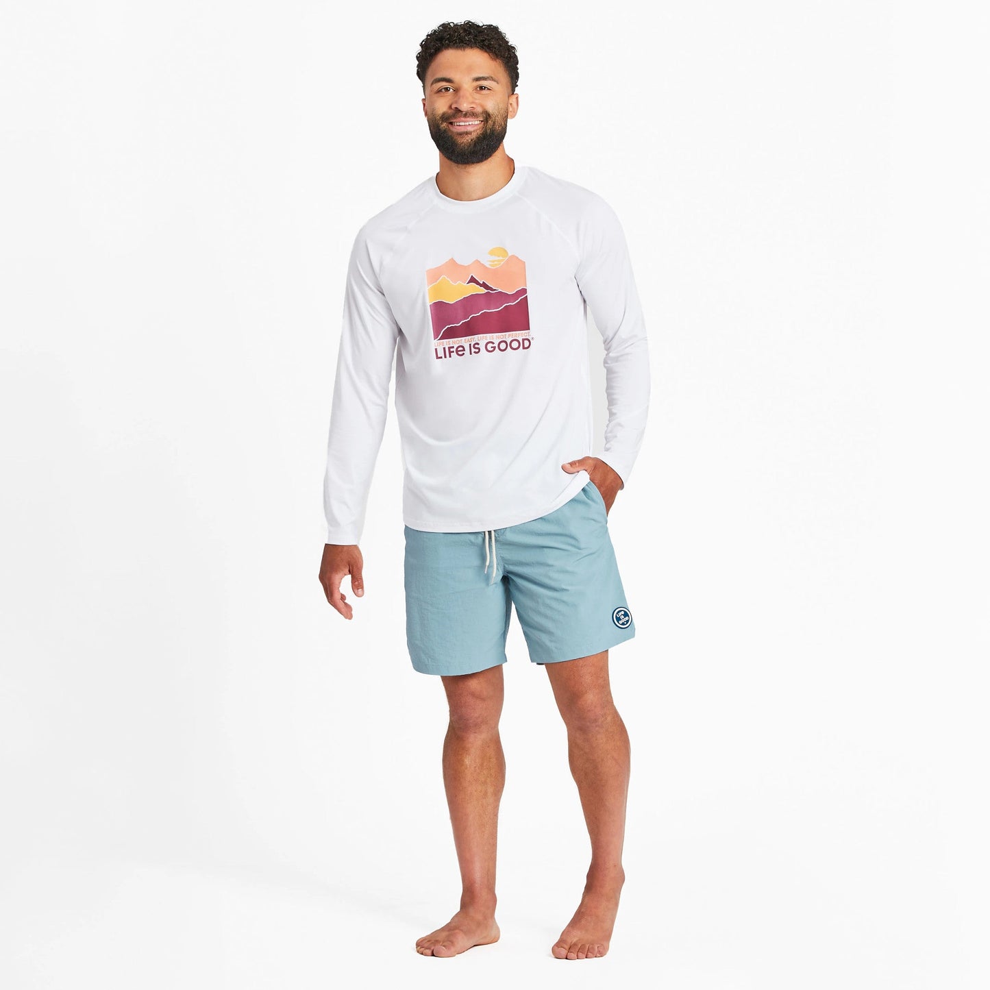 Men's Life Isn't Easy Mountains Long Sleeve Rashgaurd
