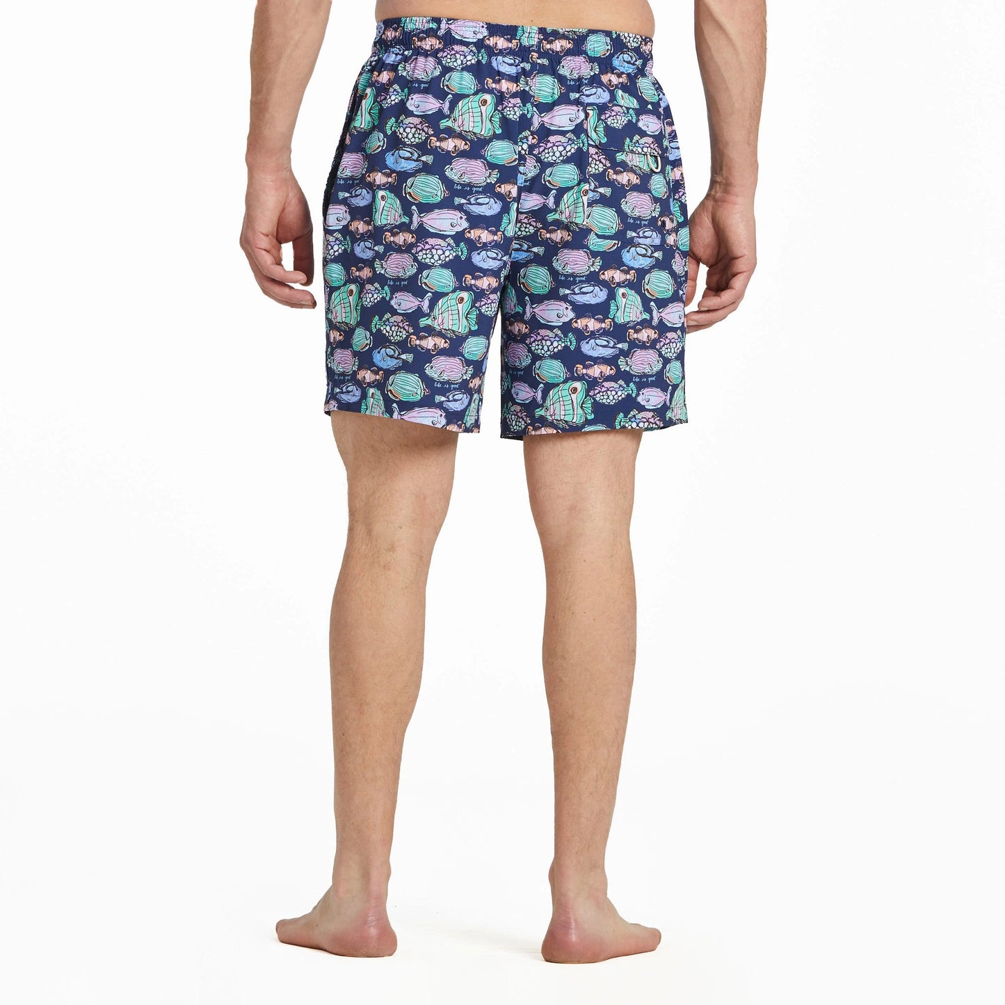 Men's Watercolor Fishes Swim Trunk