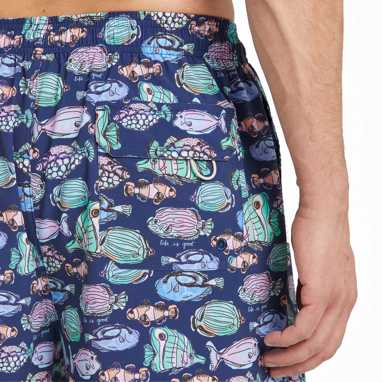 Men's Watercolor Fishes Swim Trunk