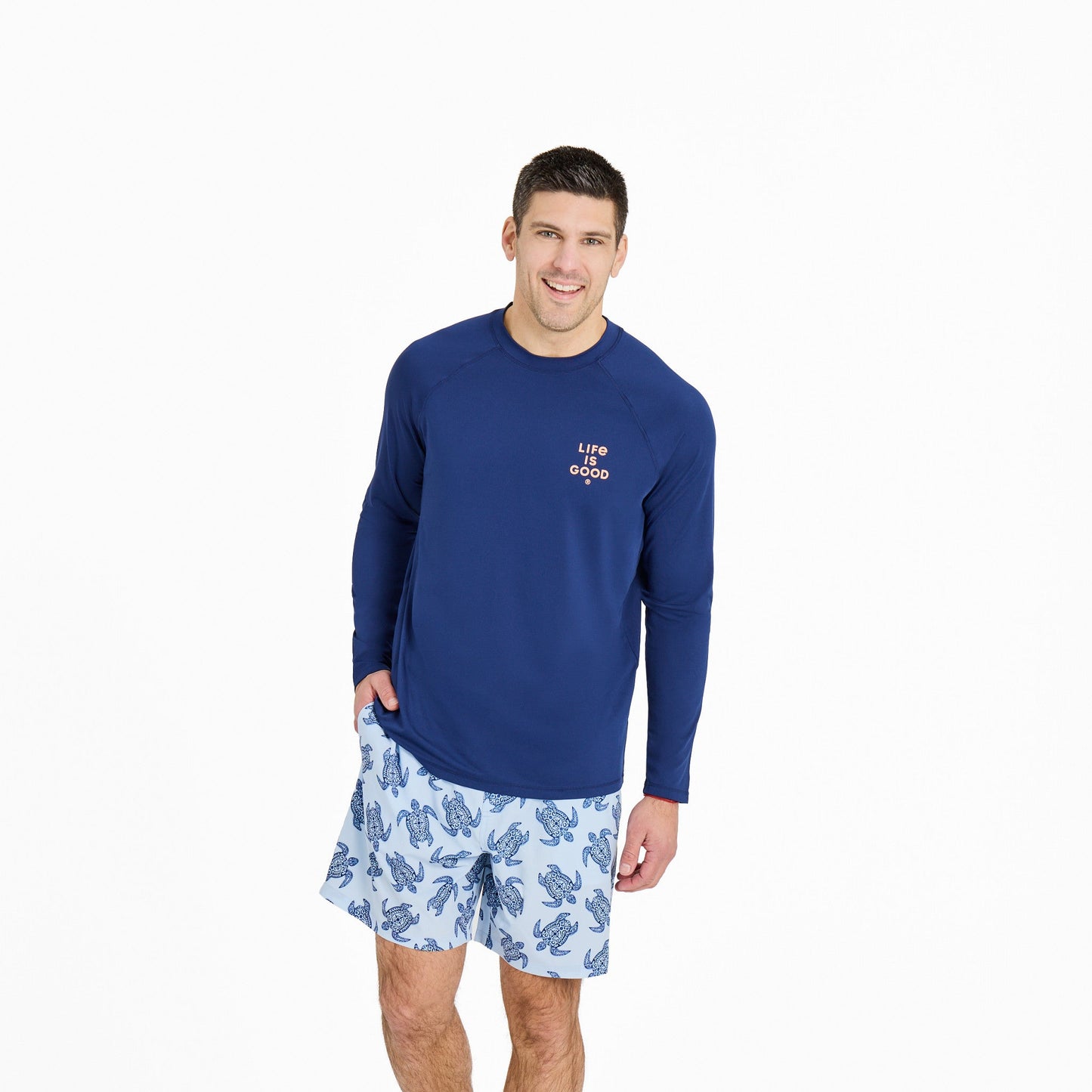 Men's Life is Good Stack Long Sleeve Rashguard