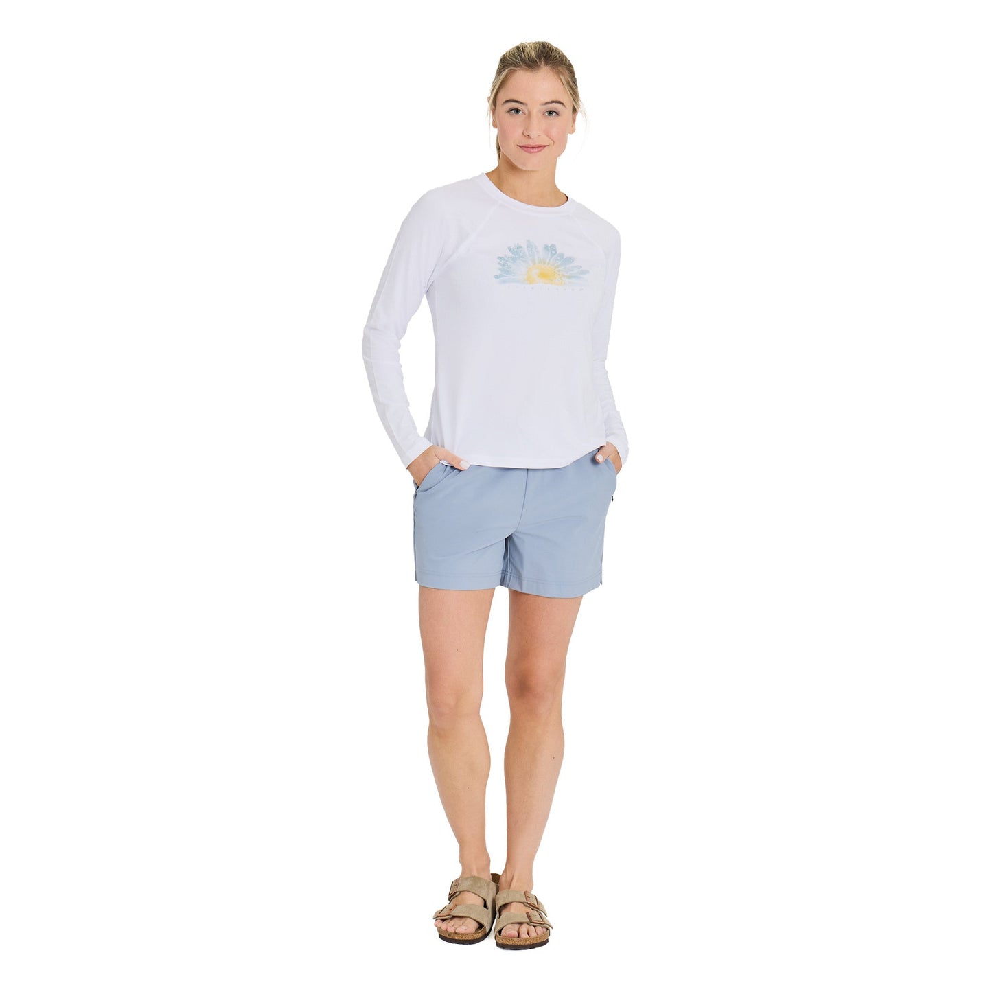 Women's Watercolor Daisy Long Sleeve Rashguard