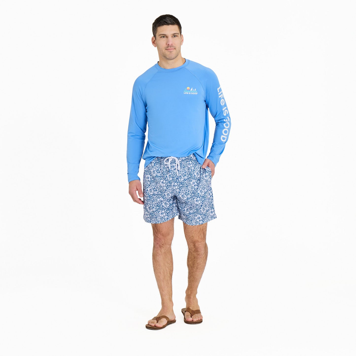 Men's Tonal Floral Swim Trunk