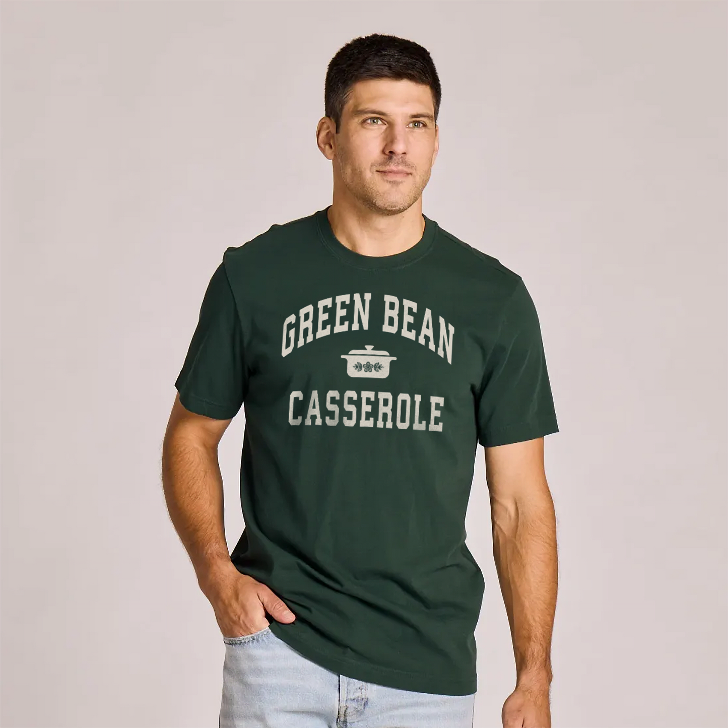Men's Green Bean Casserole Athletic Arch Short Sleeve Crusher Tee